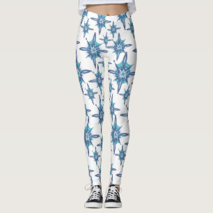 Leggings flocons bleus d'hiver