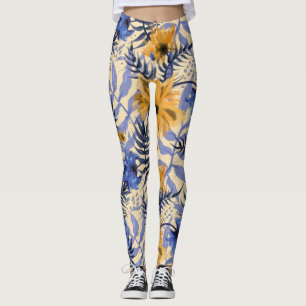 Leggings Floral Abstrait : Aquarelle Motif moderne