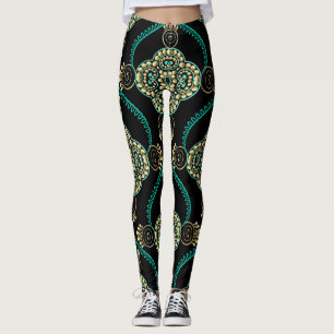 Leggings Floral arabesque, Motif d'élégance Vintage.