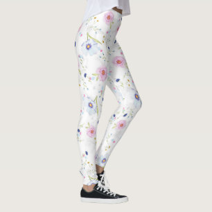 Leggings Floral doux Légendes de mode personnalisées
