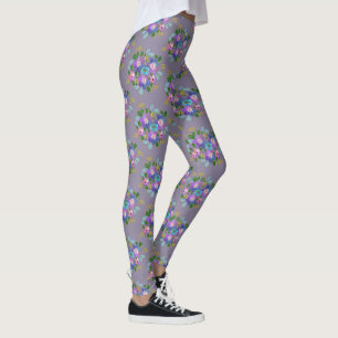 Leggings Floral Dusty Purple Spring Garden Joli Fleurs