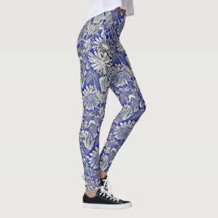 Leggings Floral génial dans des guêtres bleues et grises