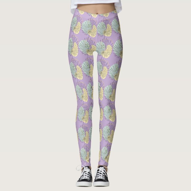 Leggings Floral géométrique Abstrait (Devant)