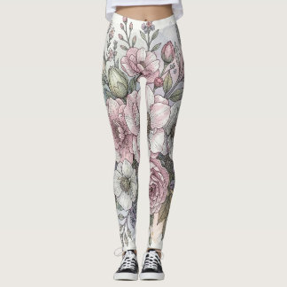 Leggings Floral Leggings, Gift for women