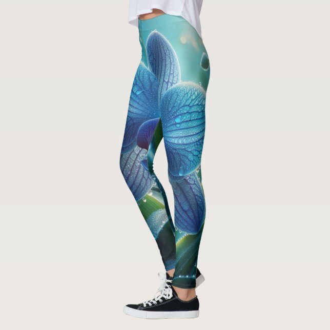 Leggings Floral orchidée bleue (Gauche)
