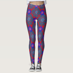 Leggings Floral pattern.05.FR.Bluex4b Rouge BG