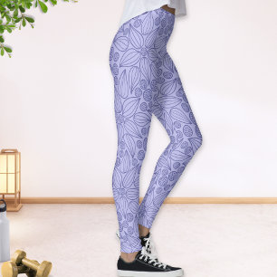 Leggings Floral Périwinkle bleu pourpre