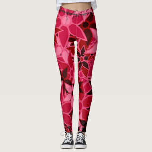Leggings Floral rose chaud