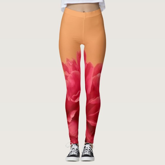 Leggings Floral rose chaud Melon (Devant)