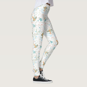 Leggings Floral rose Coral vert Antler Flèche Motif