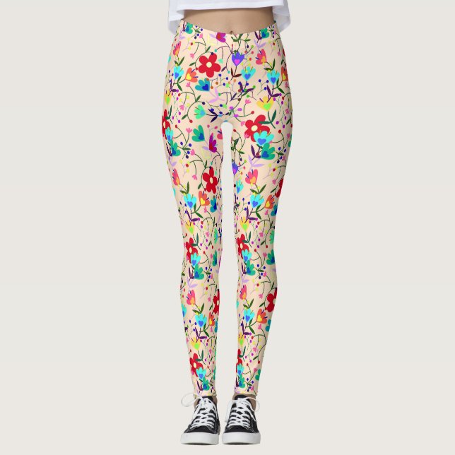 Leggings Floral Vintage rétro (Devant)