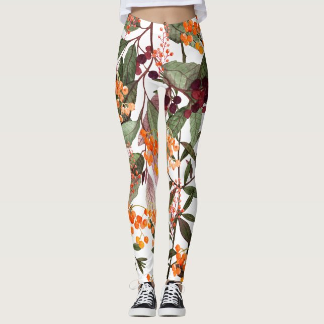 Leggings - Floral watercolor pattern (Front)