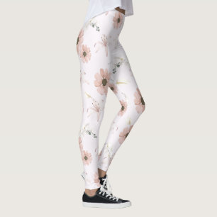 leggings floraux aux pivoines vintage