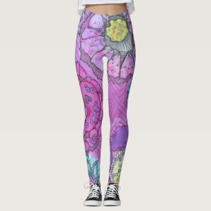 Leggings floraux de lavande