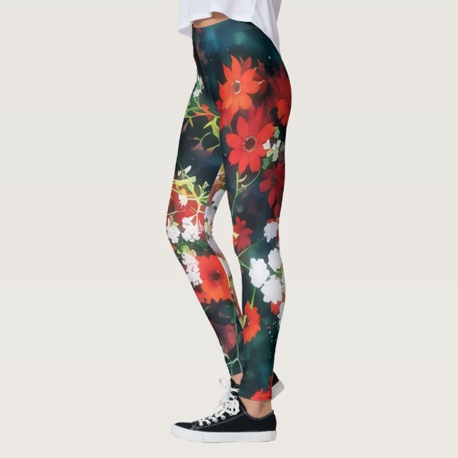 Leggings floraux de style vintage (Gauche)