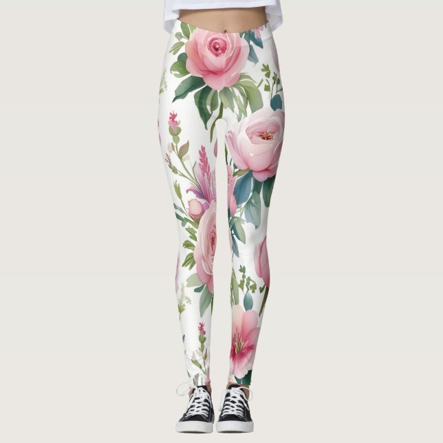 Leggings floraux élégants - élégant et confortable (Devant)