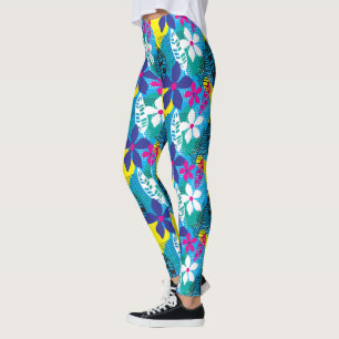 Leggings floraux hawaïens