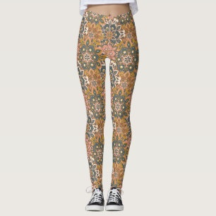 Leggings floraux/mandala décoratifs