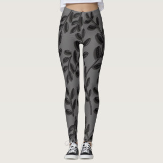 Leggings floraux noirs - Design Ai unique et éléga