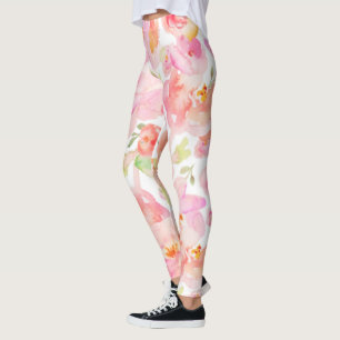 Leggings floraux roses modernes Sassy