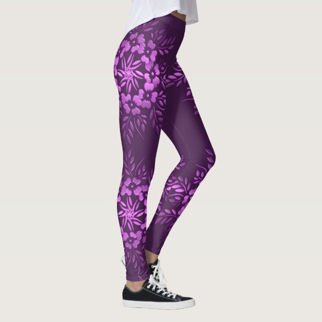 Leggings Flore cercles élément pourpre. (Droite)