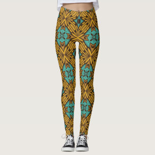 Leggings Flore classique : Motif Vintage intemporel.