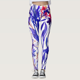 Leggings Flore d'aquarelle opulente : Arrière - plan de jar