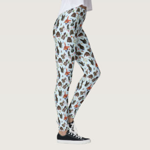 Leggings Flore de la forêt de lapins de printemps