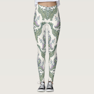 Leggings Flore d'oiseaux : Motif sans charme