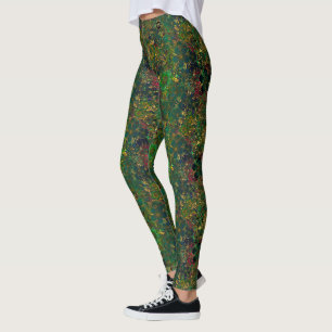 Leggings Flore d'or - Vert