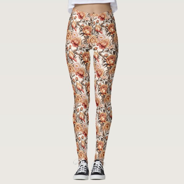 Leggings Flore du sable du désert (Devant)