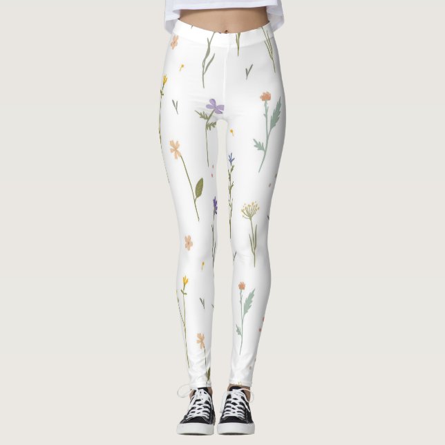 Leggings Flore fleurie printanière (Devant)