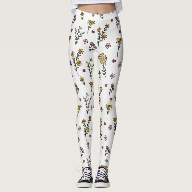 Leggings Flore fleurie printanière (Devant)