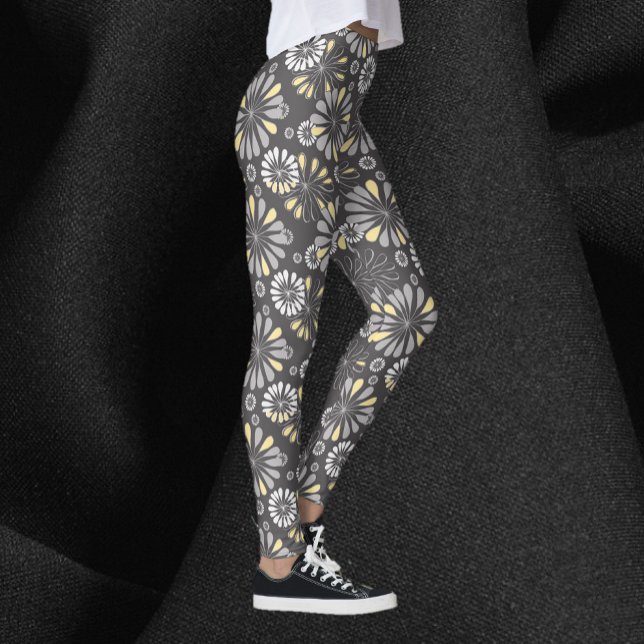 Leggings Flore gris et jaune tendance (Créateur téléchargé)
