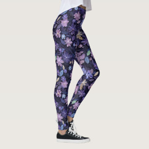 Leggings Flores pourpres