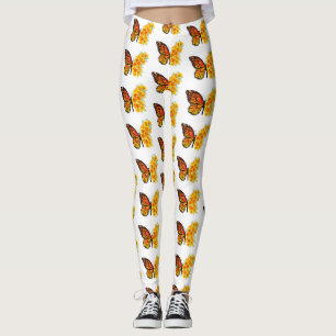 Leggings Flower Butterfly with Yellow California Poppy