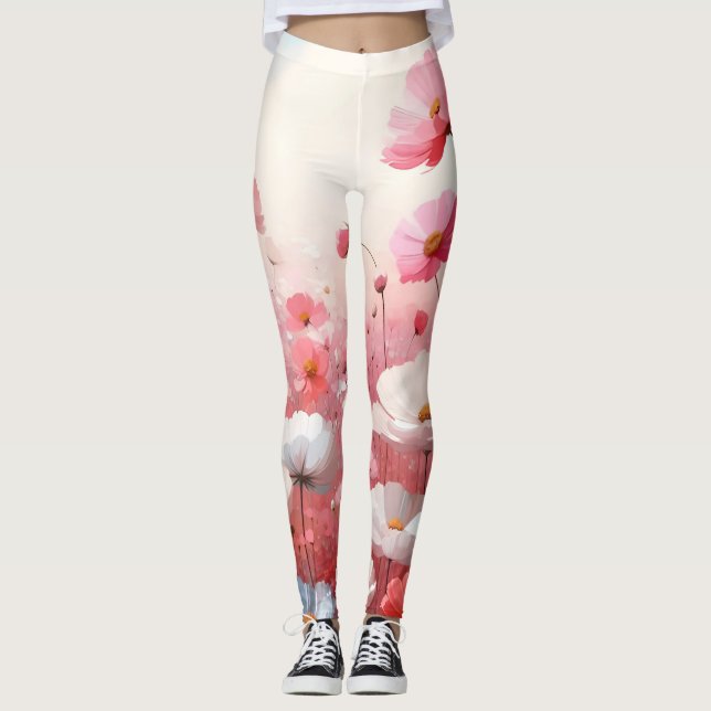 Leggings Flower Meadow esthétique Vintage (Devant)