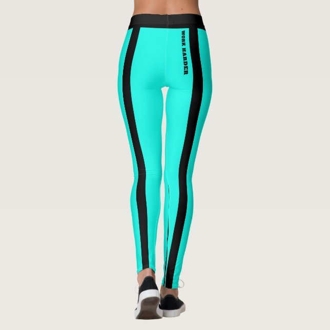 Leggings Fluorescent bleu et noir (Dos)
