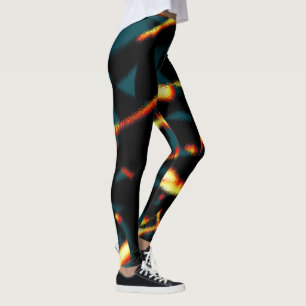 Leggings Flux brûlés jaune rouge à l'air épouvantable, spra