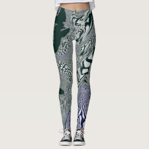 Leggings "Flux de marbre émeraude"