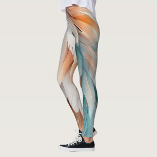 Leggings Flux de plume abstrait – Élégance douce
