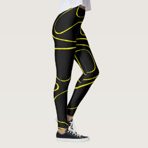 Leggings Flux et reflux 2 en noir et jaune