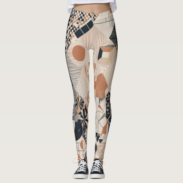 Leggings Flux géométrique : Conception de légumineuses d'él (Devant)