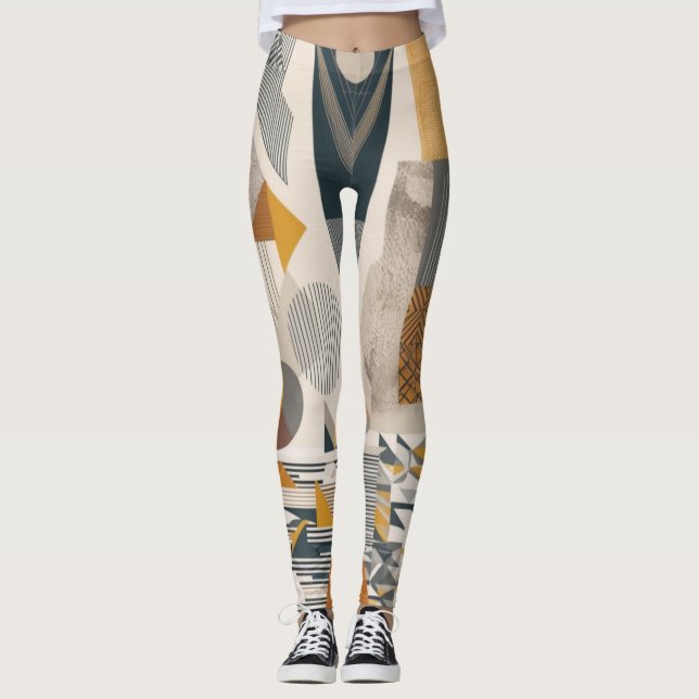 Leggings Flux géométrique : Conception de légumineuses d'él (Devant)