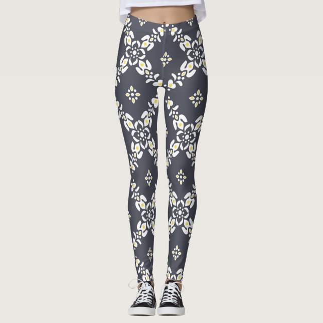 Leggings Flux motif gris (Devant)