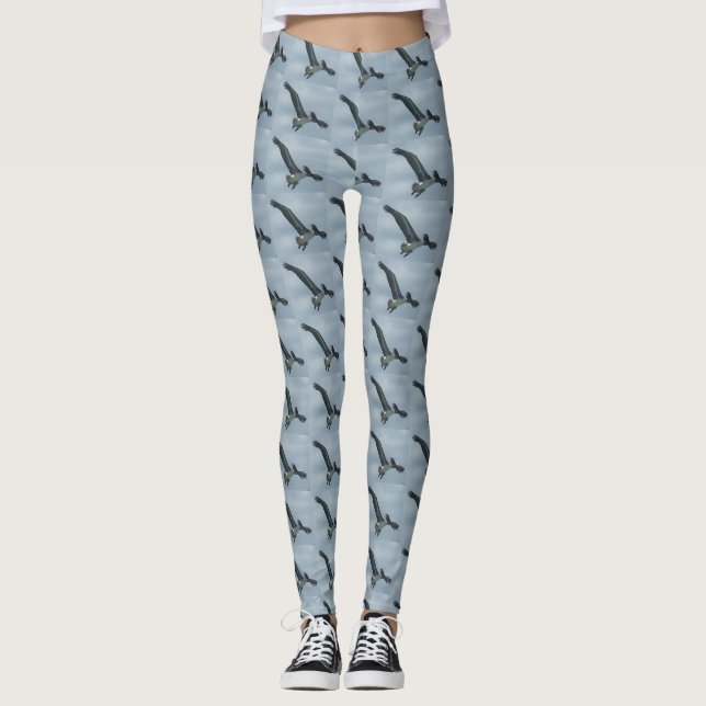 Leggings Flying Pelican Bird Motif (Devant)