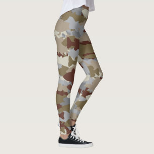 Leggings Folie de Poissons Camouflage Marron