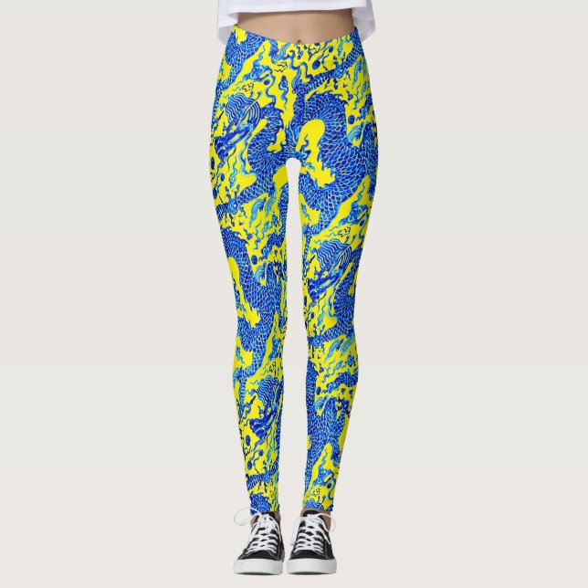 Leggings Fonctionnement bleu chinois de pantalon de yoga de (Devant)