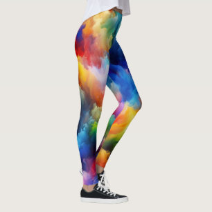 Leggings Fond nuageux vibrant Art moderne Fête d'été