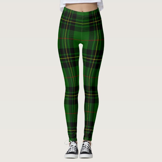 Leggings Forbes tartan vert noir plaid (Devant)